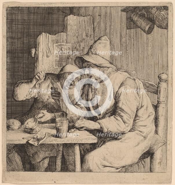 Two Peasants Singing, 1685. Creator: Cornelis Dusart.