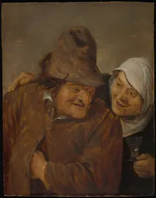 Two Peasants with a Glass of Wine, c. 1645. Creator: David Teniers II