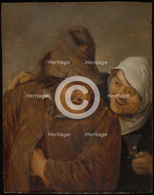 Two Peasants with a Glass of Wine, c. 1645. Creator: David Teniers II.