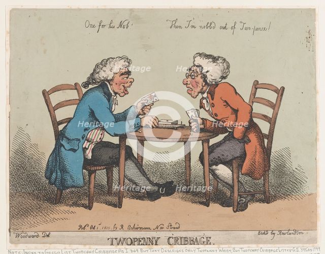 Two Penny Cribbage, October 1, 1810., October 1, 1810. Creator: Thomas Rowlandson.
