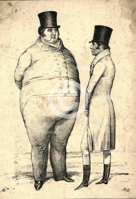 'Two Personages of Great Weight on the Turf. Query_Which is the weightier ?', 1829. Creator: John Doyle.