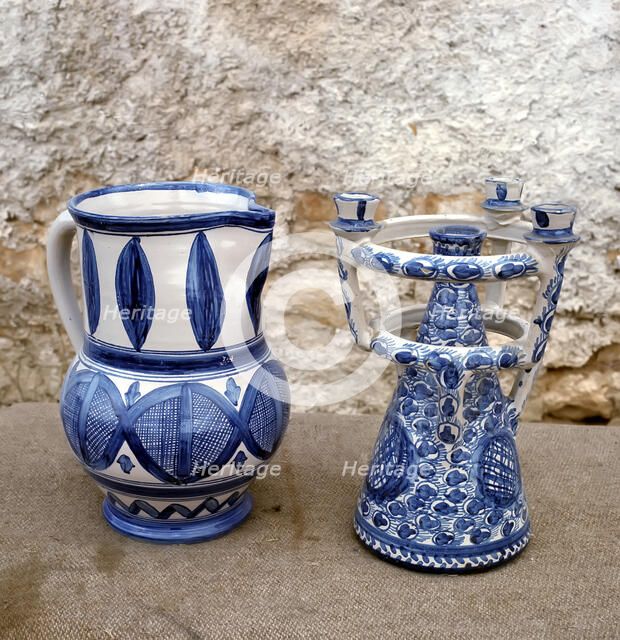 Two pieces of the current workshop of Muel, recovering of ancient potteries of the 15th and 16th …