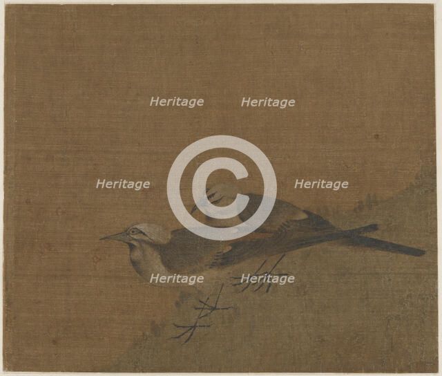 Two pied wagtails, Yuan dynasty, (14th century?). Creator: Unknown.