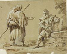 Two Pilgrims with Portable Shrine, n.d. Creator: Tiberius Dominikus Wocher