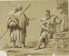 Two Pilgrims with Portable Shrine, n.d. Creator: Tiberius Dominikus Wocher
