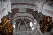 Two pipe organs in the basilica in Mafra National Palace (Palacio de Mafra), Mafra, Portugal, 2009. Creator: Samuel Magal
