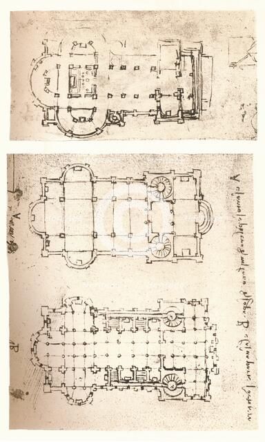Two plans of churches, c1472-c1519 (1883). Artist: Leonardo da Vinci.