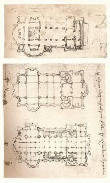 Two plans of churches, c1472-c1519 (1883). Artist: Leonardo da Vinci
