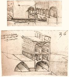 Two plans for canals in a town, c1472-c1519 (1883). Artist: Leonardo da Vinci