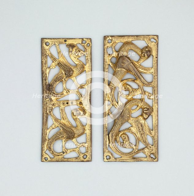 Two Plaques with Interlaced Chimeras, Limoges, 1200/50. Creator: Unknown.