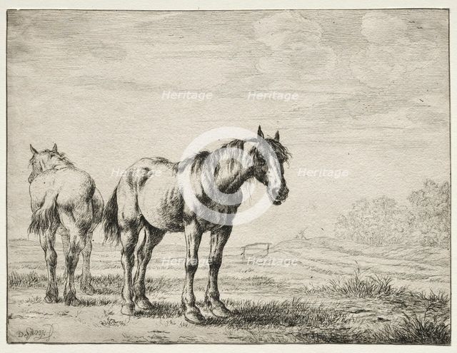 Two plough horses. Creator: Dirck Stoop (Dutch, c. 1618-1681).