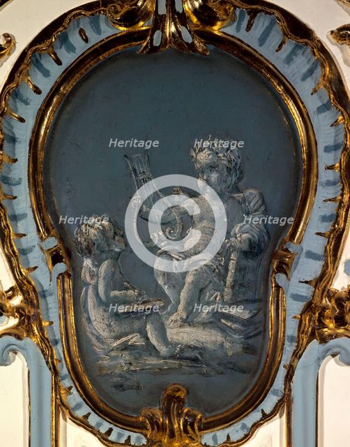 Two poets, a lyre, and a laurel wreath, between 1735 and 1745. Creator: Unknown.