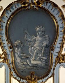 Two poets, a lyre, and a laurel wreath, between 1735 and 1745. Creator: Unknown