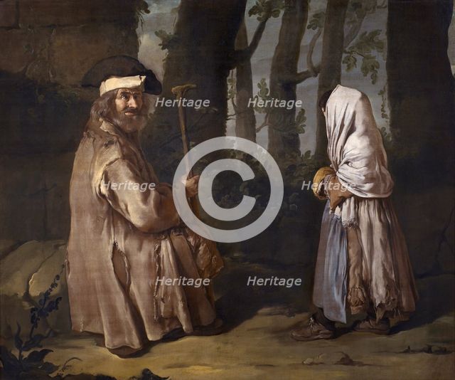 Two poor people in a wood (The meeting in the wood), ca 1730. Creator: Ceruti, Giacomo Antonio (1698-1767).
