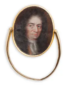 Two portraits of men mounted on signet ring, 1667-1717. Creator: Elias Brenner