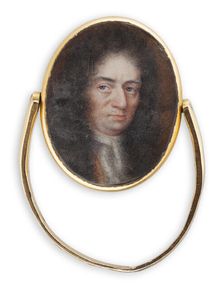 Two portraits of men mounted on signet ring, 1667-1717. Creator: Elias Brenner