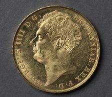Two Pounds (obverse), 1823. Creator: Francis Legatt Chantrey (British, 1781-1841), after a design by ; J. B. Merlen (British)