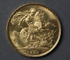Two Pounds (reverse), 1823. Creator: Benedetto Pistrucci (Italian, 1784-1855)