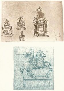 Two preparatory studies for the Sforza Monument, c1482-c1499 (1883). Artist: Leonardo da Vinci