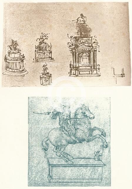 Two preparatory studies for the Sforza Monument, c1482-c1499 (1883). Artist: Leonardo da Vinci.