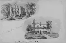 Two Private Residences, Dr. Fadie Elliot, on Staten Island, New York, ca. 1872. Creator: Augustus Köllner