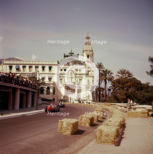 Two racing cars taking a bend, Monaco Grand Prix, Monte Carlo, 1959. Artist: Unknown