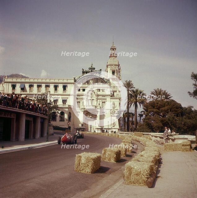 Two racing cars taking a bend, Monaco Grand Prix, Monte Carlo, 1959. Artist: Unknown