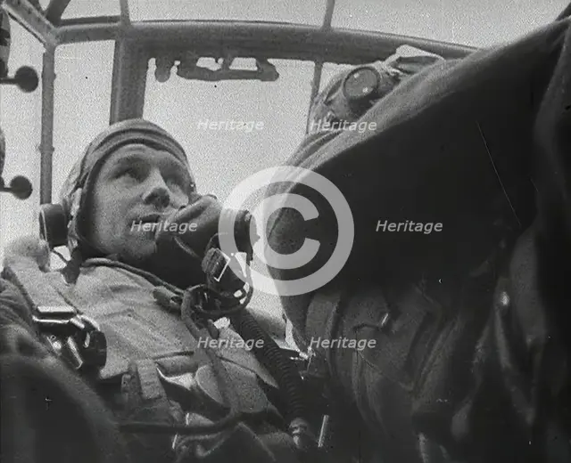 Two RAF Bomber Pilots, 1942. Creator: British Pathe Ltd.