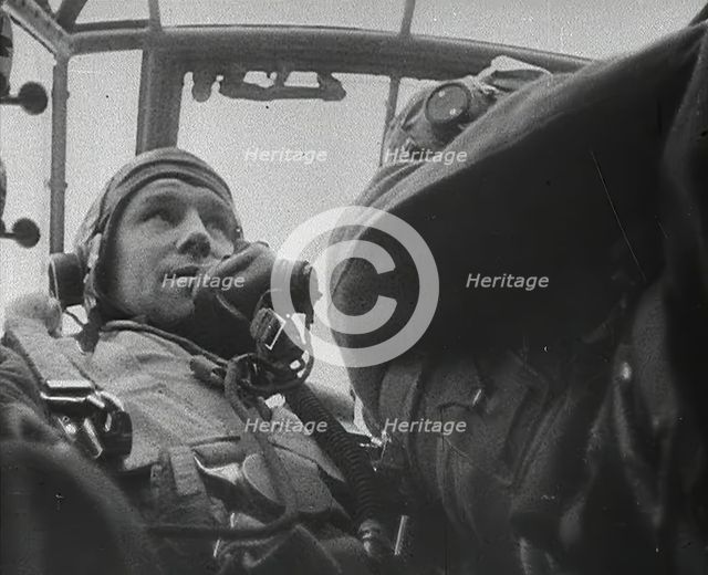 Two RAF Bomber Pilots, 1942. Creator: British Pathe Ltd.