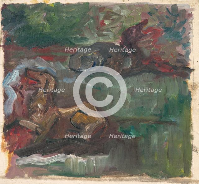 Two Reclining Dogs, 1935-1940. Creator: Arnold Peter Weisz-Kubincan.