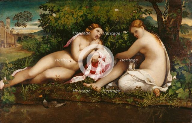 Two Resting Nymphs, c1510-1515. Creator: Jacopo Palma il Vecchio.