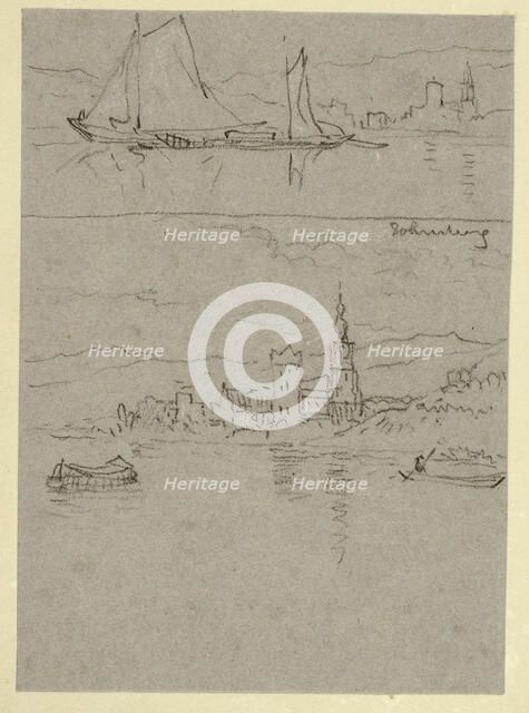 Two River Scenes, n.d. Creator: William Alfred Delamotte.