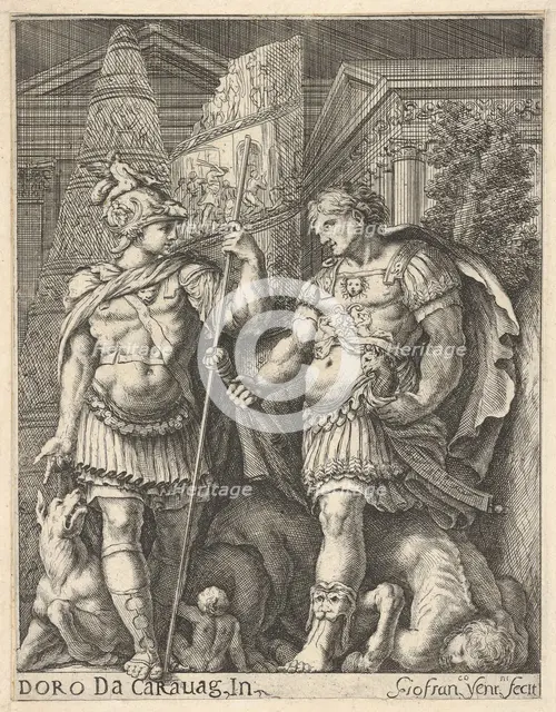 Two Roman Soldiers, 17th century. Creator: Giovanni Francesco Venturini.