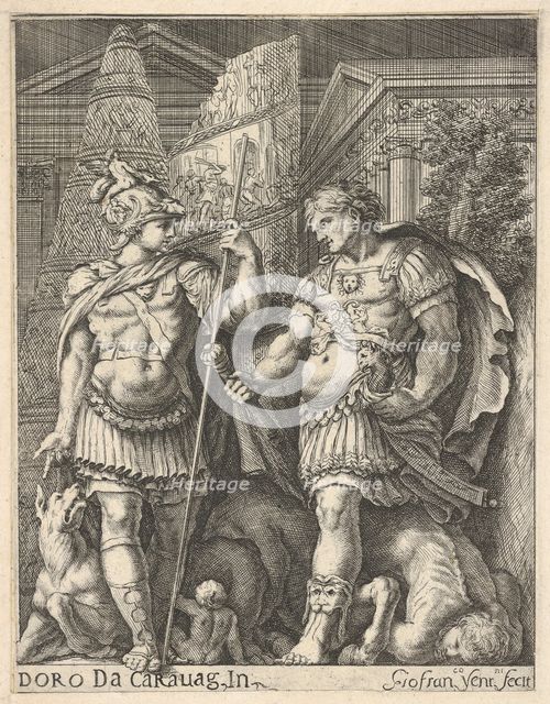 Two Roman Soldiers, 17th century. Creator: Giovanni Francesco Venturini.