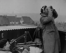 Two Royal Observer Corps Members in a Lookout Post, 1940. Creator: British Pathe Ltd