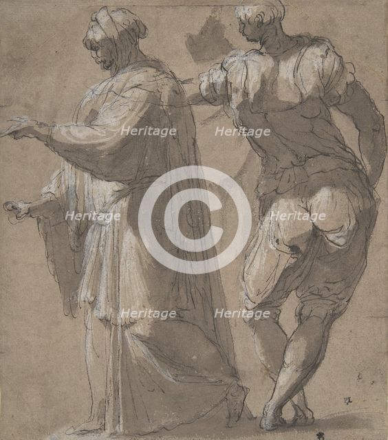 Two Standing Male Figures, 1501-47. Creator: Perino del Vaga.