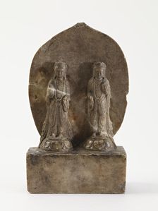 Two standing bodhisattvas, Period of Division, Dated 563 CE. Creator: Unknown