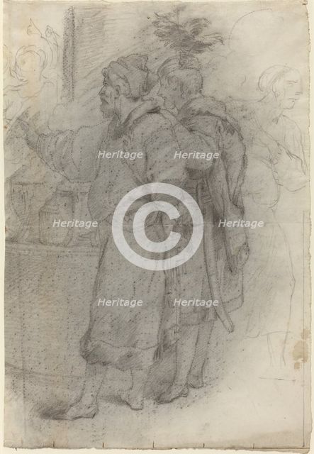 Two Standing Courtiers, c. 1820. Creator: Pietro Fancelli.