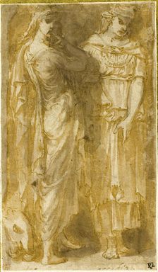 Two Standing Female Allegorical Figures: Anger and Sloth, n.d. Creator: Unknown