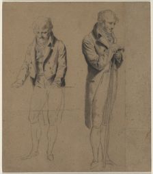 Two Standing Figures (Study for A Game of Billiards), c. 1807. Creator: Louis Léopold Boilly (French, 1761-1845)