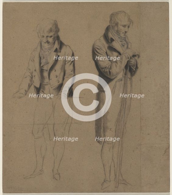 Two Standing Figures (Study for A Game of Billiards), c. 1807. Creator: Louis Léopold Boilly (French, 1761-1845).