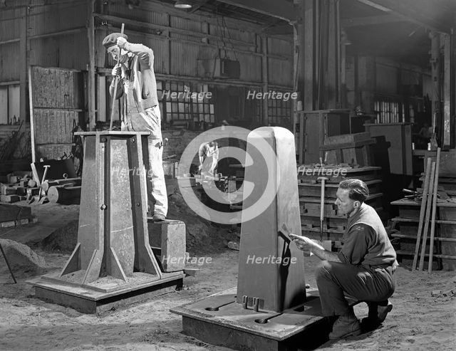 Two stages of moulding a steel casting, Rotherham, South Yorkshire, 1963. Artist: Michael Walters