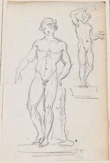 Two Statues of Male Nudes, probably c. 1754/1765. Creator: Hubert Robert