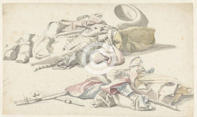 Two still lifes of a soldier's uniform, 1600-1699. Creator: Anon.