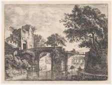 Two Stone Bridges, 17th century. Creator: Anthonie Waterloo