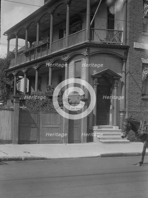 Two-story house, [Johnston House (built 1800) at 281 Meeting Street], Charleston..., c1920-c1926. Creator: Arnold Genthe.