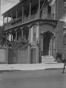 Two-story house, [Johnston House (built 1800) at 281 Meeting Street], Charleston..., c1920-c1926. Creator: Arnold Genthe