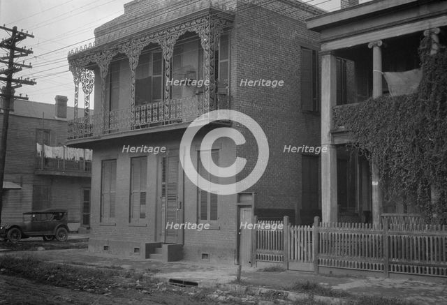 Two-story houses, New Orleans, between 1920 and 1926. Creator: Arnold Genthe.