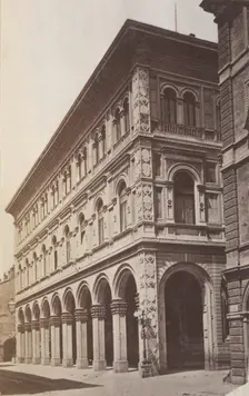 Two-storey building with an arcade, Bologna, between 1880-1886. Creator: Giorgio Sommer