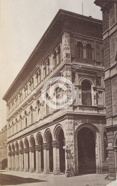Two-storey building with an arcade, Bologna, between 1880-1886. Creator: Giorgio Sommer.